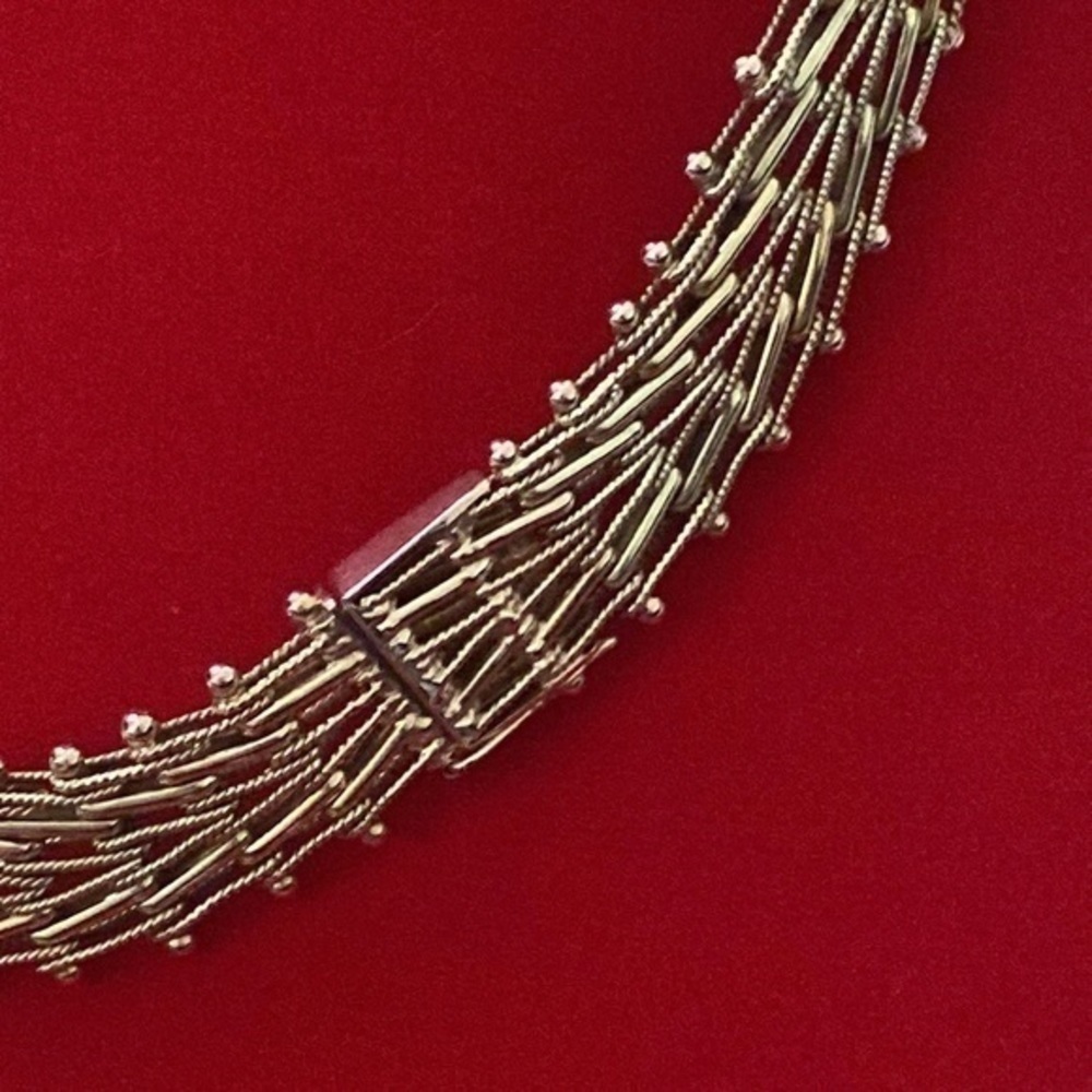 Necklace chain magnificent jewelry 14K Tri-Color Gold🌲 “Pine” solid gold 58.8gr - Picture 9 of 15